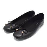 flats shoes women black PU leather Ballerina ballet flats square toe with bow tie 2017 Autumn fashion KANGMIER