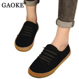 Flat Shoes Women Autumn Shoes Woman Casual Lace-up Flats Comfortable Round Toe Loafers Shoes