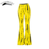 Flare Trousers For Women Bell Bottom Pants Printed High Wasit Women's Pants 2017 Summer Slim Body Wide Leg Pants Long Trousers
