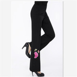 Flare Pants Women High Waist Long Trousers Black Formal Office Pants Plus Size 6XL Embroidery Dance Trousers Skinny Pants Flare Pants Women High Waist Long Trousers Black Formal Office Pants Plus Size 6XL Embroidery Dance Trousers Skinny Pants