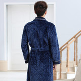 Flannel robe male winter thickening long male design coral fleece sleepwear plus size autumn and winter robe bathrobes