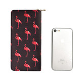 Flamingo Print Women Fashion Long Purse Mujer Clutch Phone Case PU Leather Girls Card Holder Bag Female Wallet