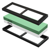 FJS-Dual-sided 3000/8000 Grit Knife Sharpening Stone,Whetstone,Flattening Stone,Water Stone,Sharpener Stone, Corundum Whetston