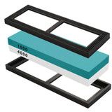 FJS-Dual-sided 3000/8000 Grit Knife Sharpening Stone,Whetstone,Flattening Stone,Water Stone,Sharpener Stone, Corundum Whetston