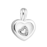 Fits for Pandora Charms Bracelets Floating Heart Locket Heart Beads 100% 925 Sterling Silver Jewelry Free Shipping