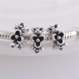 Fits European Original Charms Bracelet Sterling Silver Beads Clover Flower Screw Charm Women DIY Jewelry Wholesale