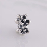 Fits European Original Charms Bracelet Sterling Silver Beads Clover Flower Screw Charm Women DIY Jewelry Wholesale