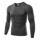 Fitness Men Long Sleeve Shirt Tops Clothes Thermal Muscle Bodybuilding Compression Tights Base Layer Tops