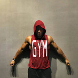 Fitness Men Bodybuilding Sleeveless Muscle Hoodies Workout Clothes Casual Cotton Tops Hooded Tank Tops