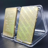 High Quality 24k Gold plated bullion bar Switzerland Credit Suisse no copy gold bullion bar with laser serial number,5pcs/lot