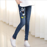 High Quality 2017 Maternity Jeans Pregnant Woman Cartoon Pencil Pants Maternity Elastic Waist DenimTrousers Pregnancy Clothes