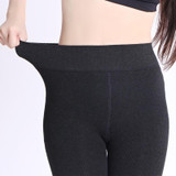 High quality 2017 cotton Winter Leggings Women's Warm Leggings High Waist Thick Velvet Legging Solid black Leggings Women