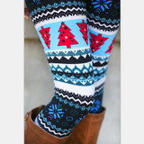 High Quality 2017 Comfortable Women girl casual Winter Christmas Snowflake Knitted Elastic printed Leggings Fitness Cotton Pants
