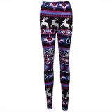 High Quality 2016 Cozy Women Winter Christmas Reindeer Snowflake Striped Knitted Elastic printed Leggings Xmas Fitness Pants