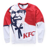 High quality 2016 fashion autumn men sweatshirt 3d KFC printed graphic crew neck sweatshirts pullover hoodies Sudaderas Hombre