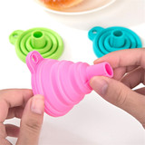 High Quality 1pc New Mini Silicone Gel Foldable Collapsible Style Funnel Hopper Kitchen cooking tools