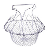 High Quality 1Pc Foldable Fry Basket Steam Rinse Strain magic basket mesh basket Strainer Net Kitchen Cooking Tool