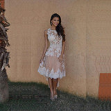 High Low Cocktail Dresses Lace Appliques Short Front Long Back Party Dress Free Shipping 2016 new evening gowns cocktail dresses