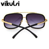High Fashion Square Mens Sunglasses Brand Designer Unisex Gold Metal Frame Male Eyewear Quality Gradient Sun Glasses For Women