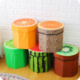 High capacity Folding Box Funny Fruit storage Box Stool Sundries Organizer Office Desk Home Storage Box Home Office Storage Box