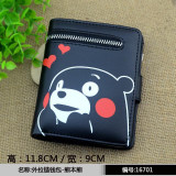 High Capacity Fashion Women Wallets PU Leather Wallet Zipper Clutch Coin Purse cartoon Kumamon totoro luffy purse female wallets