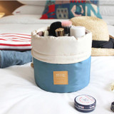 High Capacity Barrel Shaped Travel Women Brand Cosmetic Bags Nylon Organizer Toiletry Makeup Bags For Women Ladies Box Neceser