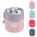 High Capacity Barrel Shaped Travel Women Brand Cosmetic Bags Nylon Organizer Toiletry Makeup Bags For Women Ladies Box Neceser