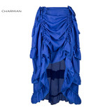 Charmian Women's Plus Size Victorian Gothic Steampunk Skirt Sexy Summer Party Black Ruffles Vintage High Waist High Low Skirt