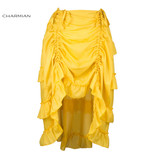 Charmian Women's Plus Size Victorian Gothic Steampunk Skirt Sexy Summer Party Black Ruffles Vintage High Waist High Low Skirt