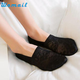 CharmDemon Women Summer Cotton Lace Antiskid Invisible Liner Low Cut Socks fe23