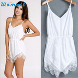 CharmDemon Women Sexy Strap Sleeveless Lace Chiffon Party Jumpsuit Rompers Playsuit June9