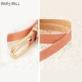 CharmDemon New Lovely Women Girl Buckle Candy Color Thin Skinny PU Leather Belt June10