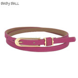 CharmDemon New Lovely Women Girl Buckle Candy Color Thin Skinny PU Leather Belt June10