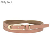 CharmDemon New Lovely Women Girl Buckle Candy Color Thin Skinny PU Leather Belt June10