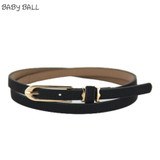 CharmDemon New Lovely Women Girl Buckle Candy Color Thin Skinny PU Leather Belt June10
