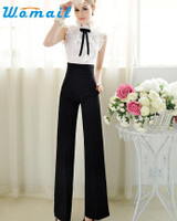 CharmDemon New Women Casual High Waist Flare Wide Leg Long Pants Palazzo Trousers dr2