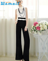 CharmDemon New Women Casual High Waist Flare Wide Leg Long Pants Palazzo Trousers dr2