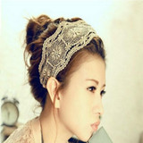 CharmDemon 2016 Women Lace Headband Retro Hair Band Wide Headwraps Hair Accessories jy4