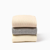 CHAOZHU Japanese High School Girls High Socks Loose Solid Colors Double Needles Knitting Cotton Long Socks Women