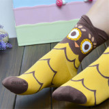 CHAMSGEND WillBeen 3D Animals Striped Cartoon Socks Women Owl Footprints Cotton Socks Floor Fashion Jan19