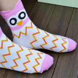 CHAMSGEND WillBeen 3D Animals Striped Cartoon Socks Women Owl Footprints Cotton Socks Floor Fashion Jan19