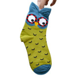 CHAMSGEND WillBeen 3D Animals Striped Cartoon Socks Women Owl Footprints Cotton Socks Floor Fashion Jan19