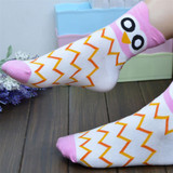 CHAMSGEND WillBeen 3D Animals Striped Cartoon Socks Women Owl Footprints Cotton Socks Floor Fashion Jan19