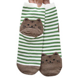 CHAMSGEND WillBeen 3D Animals Striped Cartoon Socks Women Cat Footprints Cotton Socks Floor de16 Drop Shipping