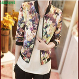 CHAMSGEND WillBeen 1PC Women Stand Collar Long Sleeve Zipper Floral Printed Bomber Jacket Dec2 Drop Shipping