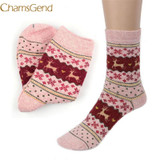 Chamsgend Nylon Lined Women christmas Indoor Socks 2017 Layer Skid Home Reindeer Crew Brand Winter Warm Soft Slipper Socks 77#