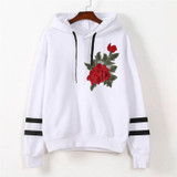 CHAMSGEND 2017 Hoodies Women Hoodies Winter Warm Women Hoodie Sweatshirts Womens Rose Embroidery Long Sleeve Hooded Sweatshirt
