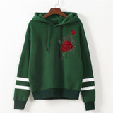 CHAMSGEND 2017 Hoodies Women Hoodies Winter Warm Women Hoodie Sweatshirts Womens Rose Embroidery Long Sleeve Hooded Sweatshirt