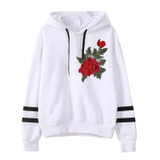 CHAMSGEND 2017 Hoodies Women Hoodies Winter Warm Women Hoodie Sweatshirts Womens Rose Embroidery Long Sleeve Hooded Sweatshirt