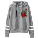 CHAMSGEND 2017 Hoodies Women Hoodies Winter Warm Women Hoodie Sweatshirts Womens Rose Embroidery Long Sleeve Hooded Sweatshirt